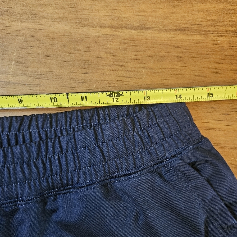 Aerie Pull On Side Snap Culotte Wide Leg Cropped Pants Pockets Navy Size Medium - Picture 14 of 14